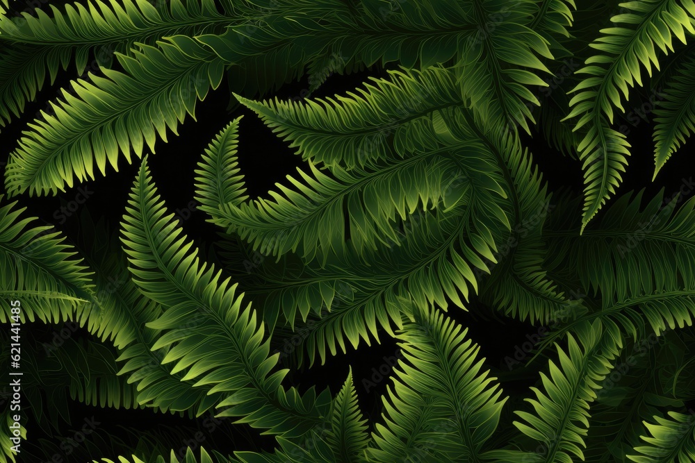 Fern Ferns Lush Green Seamless Texture Pattern Tiled Repeatable Tessellation Background Image