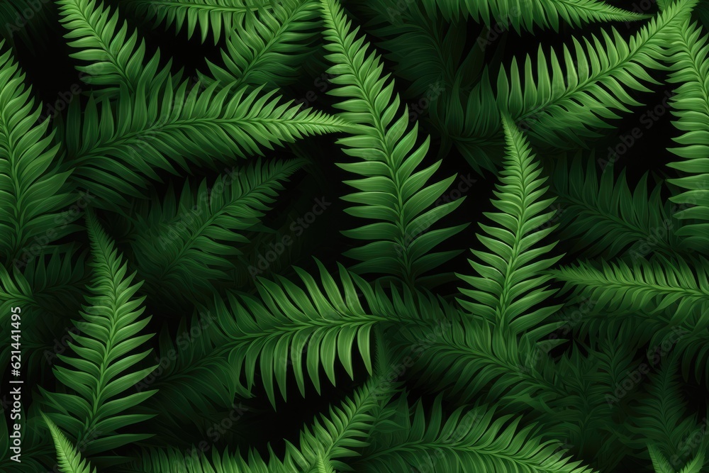 Fern Ferns Lush Green Seamless Texture Pattern Tiled Repeatable Tessellation Background Image