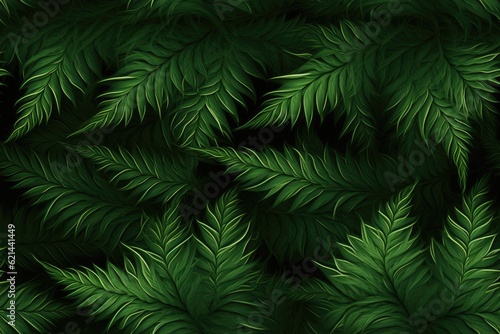 Fern Ferns Lush Green Seamless Texture Pattern Tiled Repeatable Tessellation Background Image