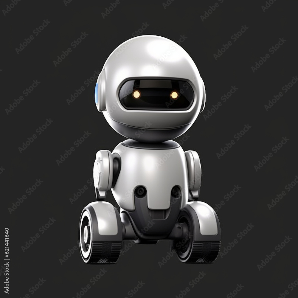 Isolated Mini Droid Robot Character Robotic Assistance Technology Artificial Intelligence 3D Bot Machine Isolated Mini Droid Robot Character Robotic Assistance Technology Artificial Intelligence 3D Bot Machine