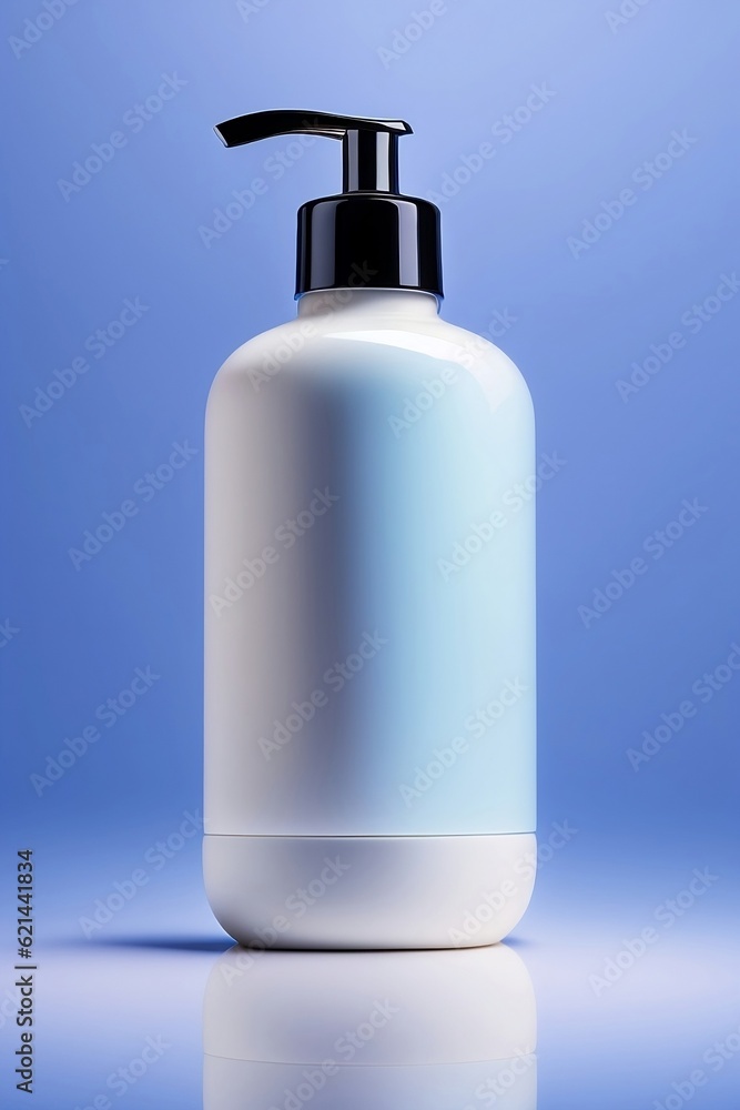 Embark on a visual journey that transcends the boundaries of perfection with our awe-inspiring product photography featuring a white lotion bottle dramatically transformed against a vibrant blue back Embark on a visual journey that transcends the boundaries of perfection with our awe-inspiring product photography featuring a white lotion bottle dramatically transformed against a vibrant blue back