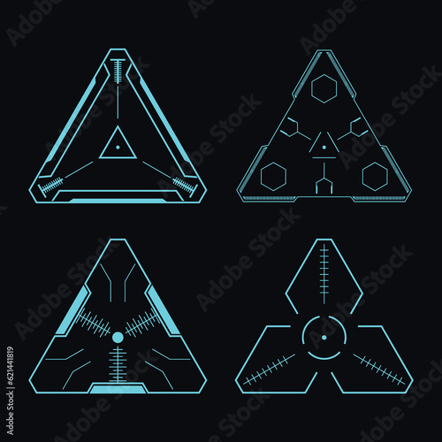 Triangle Futuristic Elements Scanning crosshairs