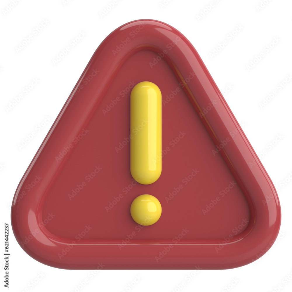 Warning sign. Exclamation mark. 3D illustration. Warning sign. Exclamation mark. 3D illustration.