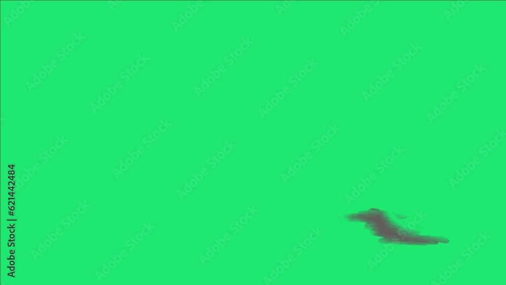 Smoke effect animation on green background