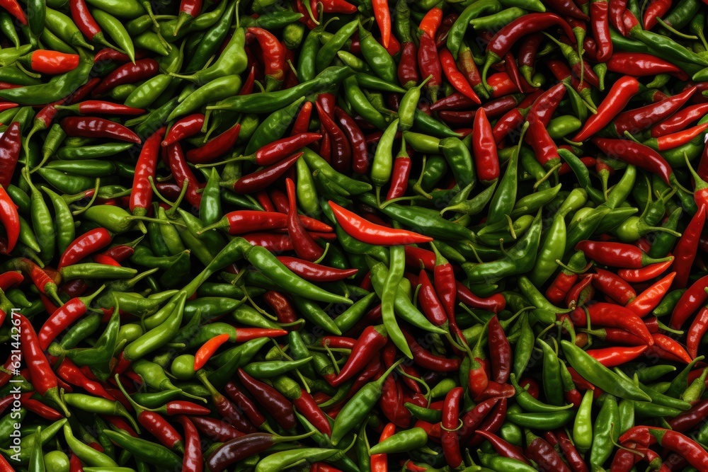 Peppers Pepper Chili Jalapeno Serrano Habenero Seamless Texture Pattern Tiled Repeatable Tessellation Background Image