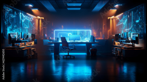 Workbench room of IT staff high technology, Generative Ai