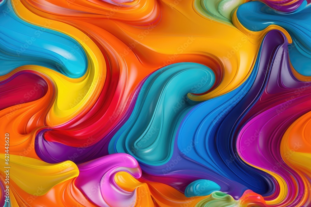 Fototapeta premium Color Paint Swirls Thick Seamless Texture Pattern Tiled Repeatable Tessellation Background Image