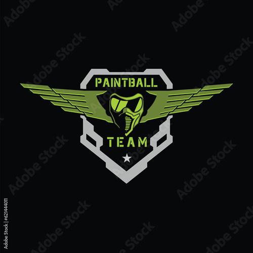 Skull Logo Icon. Tactical mask paintball military logo