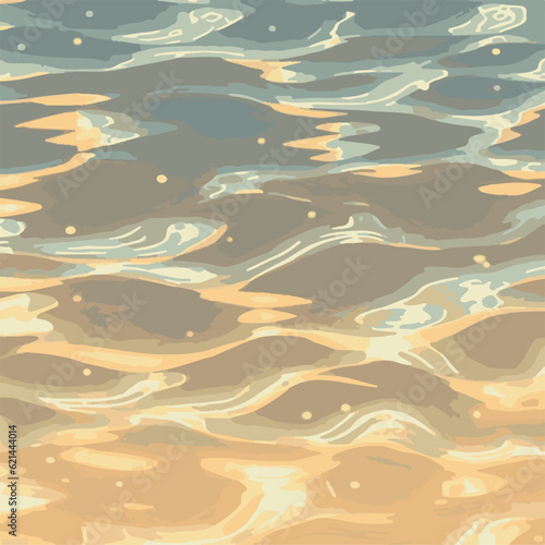 Abstract illustration of sea and cloud at evening