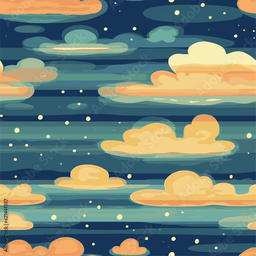 Abstract illustration of cloud at evening for seamless pattern