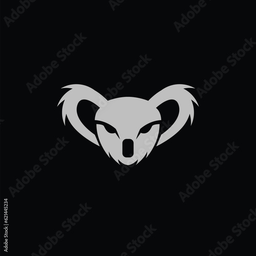 Koala Head logo design illustration Template