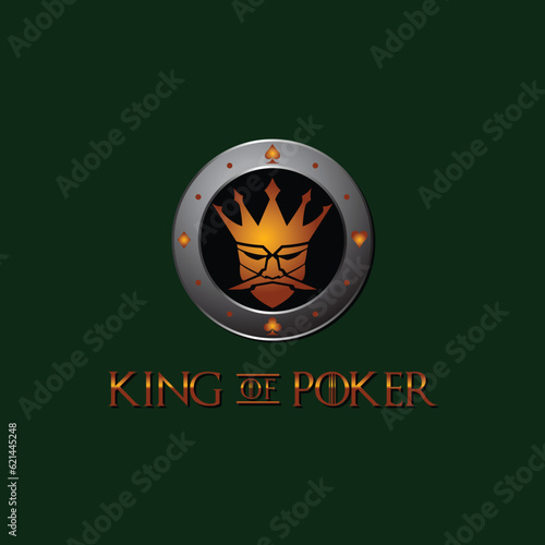 King Logo. King of poker logo design template gambling logo vector