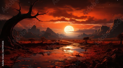 Desert Mirage Otherworldly Ambiance of Sunset/Sunrise © Usablestores