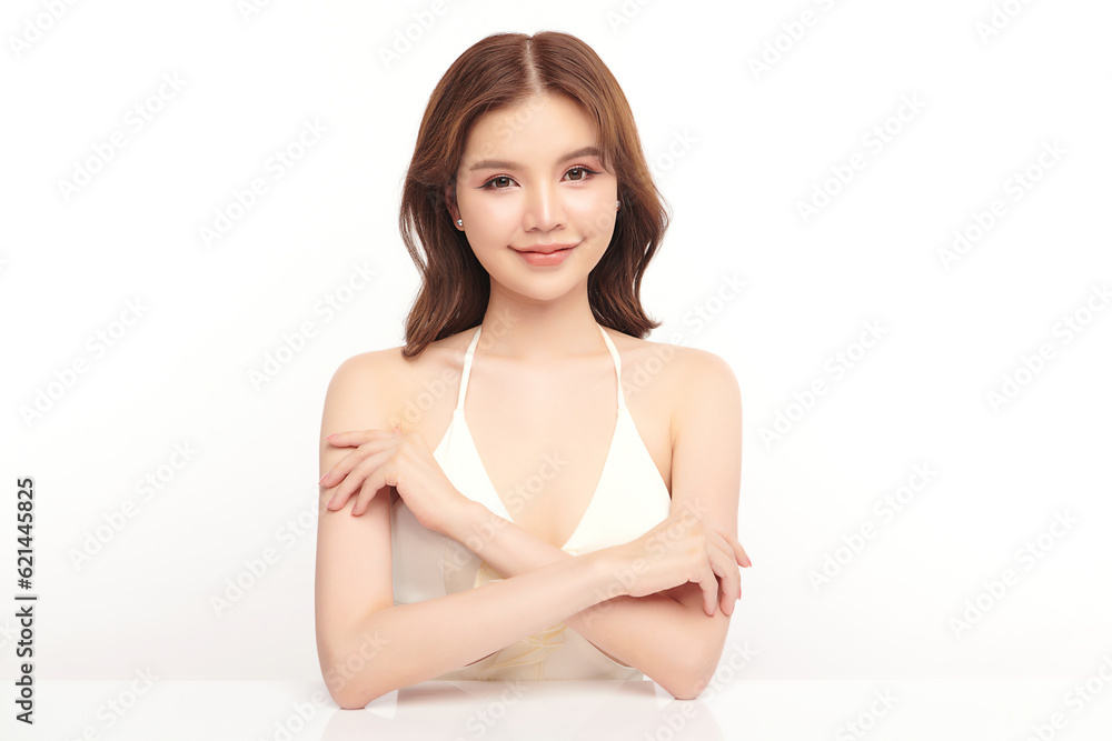 Beautiful young asian woman with clean fresh skin on white background, Face care, Facial treatment, Cosmetology, beauty and spa, Asian women portrait. Beautiful young asian woman with clean fresh skin on white background, Face care, Facial treatment, Cosmetology, beauty and spa, Asian women portrait.