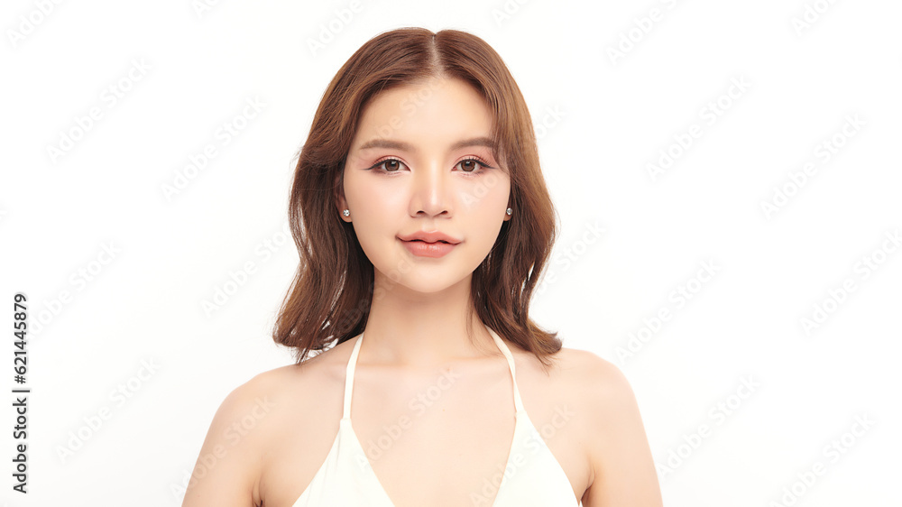 Beautiful young asian woman with clean fresh skin on white background, Face care, Facial treatment, Cosmetology, beauty and spa, Asian women portrait. Beautiful young asian woman with clean fresh skin on white background, Face care, Facial treatment, Cosmetology, beauty and spa, Asian women portrait.