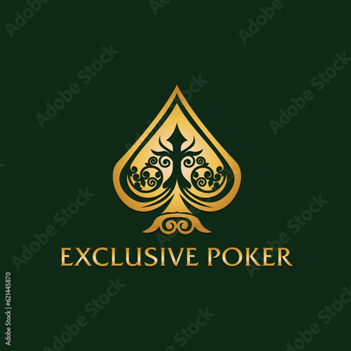 ace poker logo. Exclusive Poker logo vector design template gambling