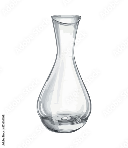 Transparent glass container, fragile purified water