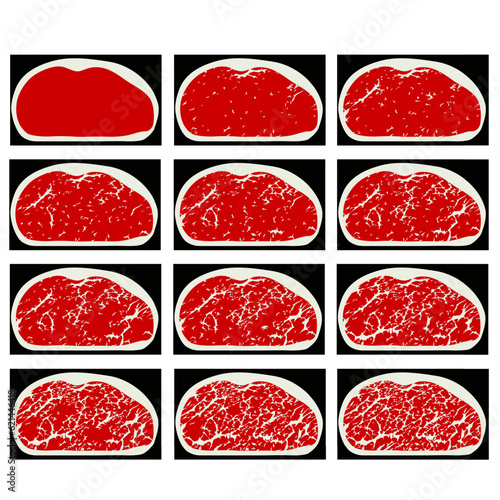 Multi-Grade Quality of Beef Prime . Vector illustration