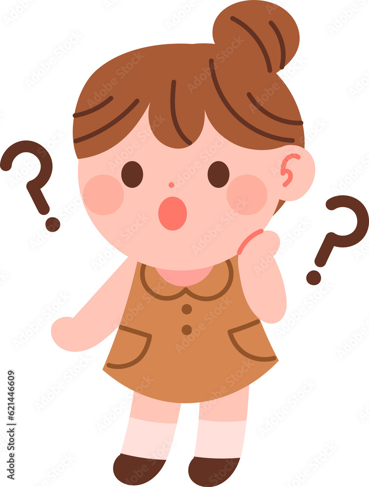 A cute little girl has a curious expression. A cute little girl has a curious expression.