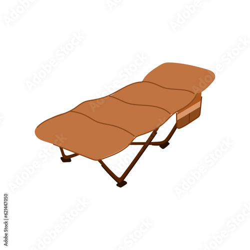 travel camping cot cartoon. bed cloth, collapsible camp, fabric nobody travel camping cot sign. isolated symbol vector illustration