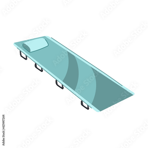 folding camping cot cartoon. travel bed, cloth collapsible, camp fabric folding camping cot sign. isolated symbol vector illustration