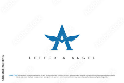 logo letter a angel wing abstract modern