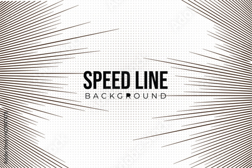 Comics speed line black and white vector illustrations set.