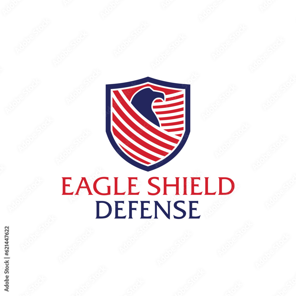 Eagle Logo Design. Eagle Shield defense military logo design template