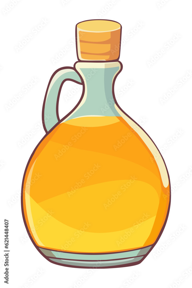 Organic olive oil in transparent glass bottle Organic olive oil in transparent glass bottle