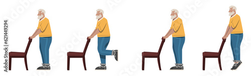 home easy stretching and balancing exercise in older adult 