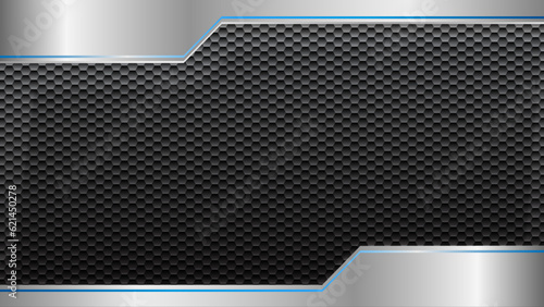 Silver Border Blue Line Pattern Background vector