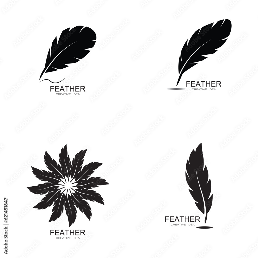 Feather logo icon vector template Feather logo icon vector template