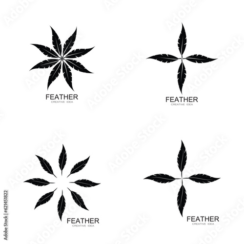 Feather logo icon vector template