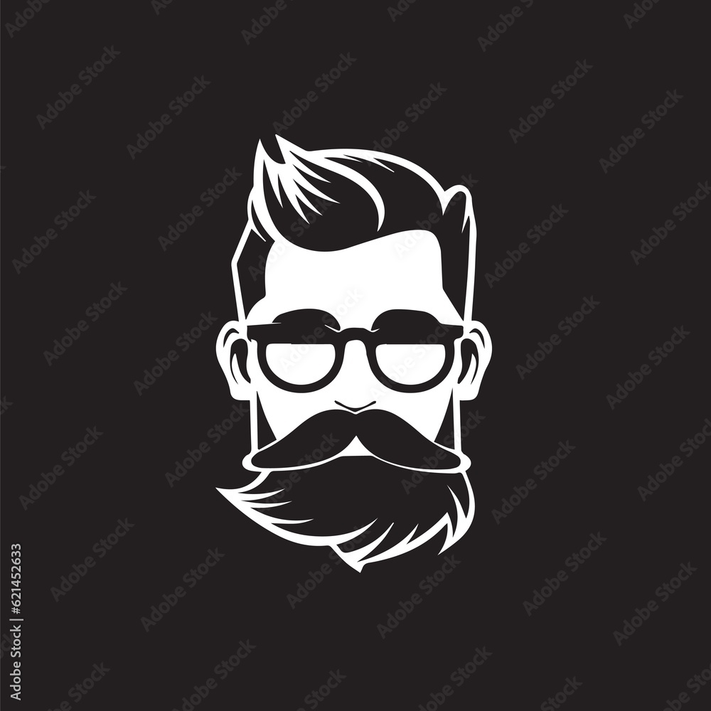 A Dashing Portrait of a Stylish Man with a Suave Haircut, Well-Groomed Beard, and Sharp Mustache
