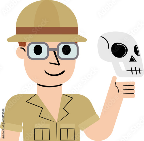 Archaeologist Flat Illustration