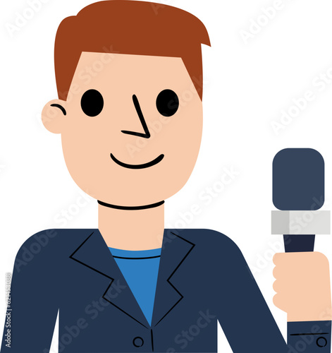 Journalist Flat Illustration