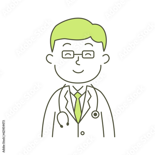 doctor, man, medical care, hospital, simple, simple substance, human, illustration, vector, smile
