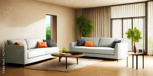 Mockup frame home sofa interior style modern,Generative AI. © Jare