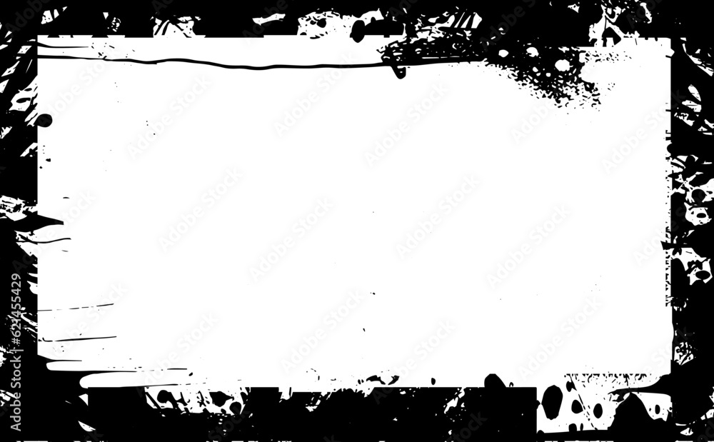 Fototapeta premium Grunge style frames are black on a white background