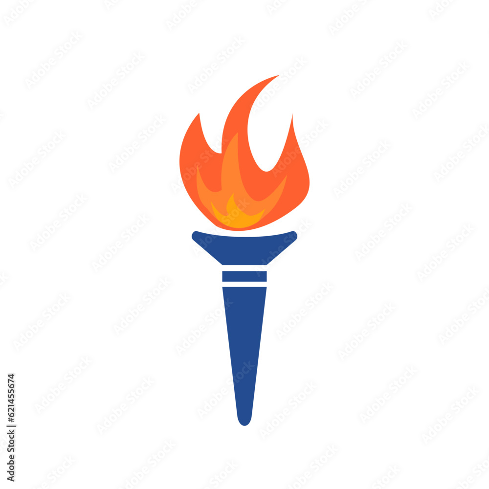 Torch icon on white background. Torch icon on white background.