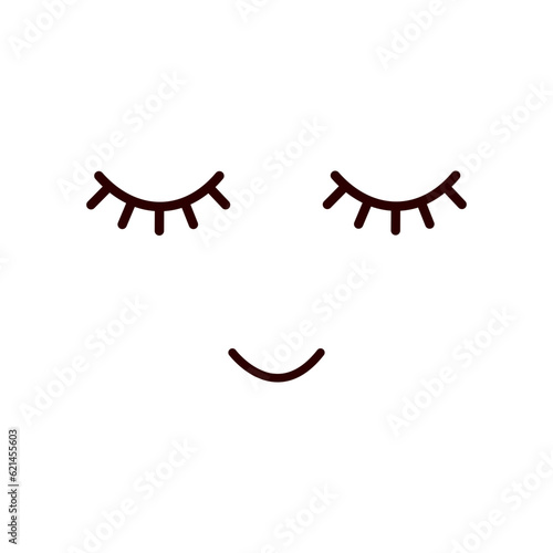 Closed Eyes icon on white background.