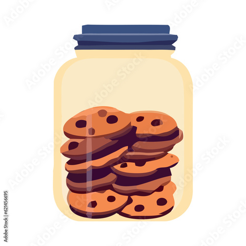 sweet cookies in jar icon, sweet organic freshness