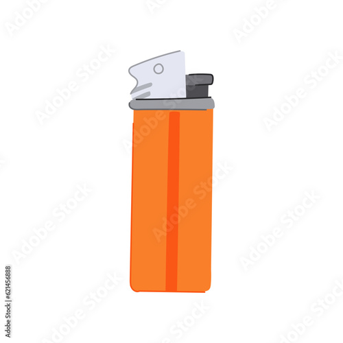 flame lighter fire cartoon. object light, plastic tool, smoke spark flame lighter fire sign. isolated symbol vector illustration