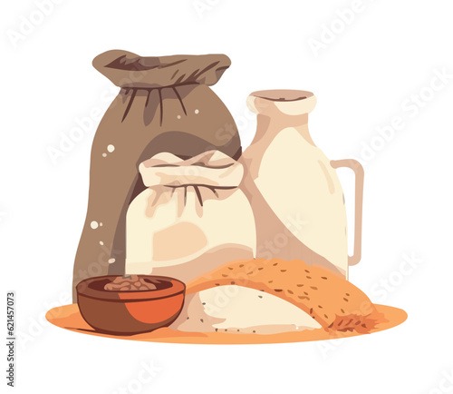 Organic meal with flour and milk