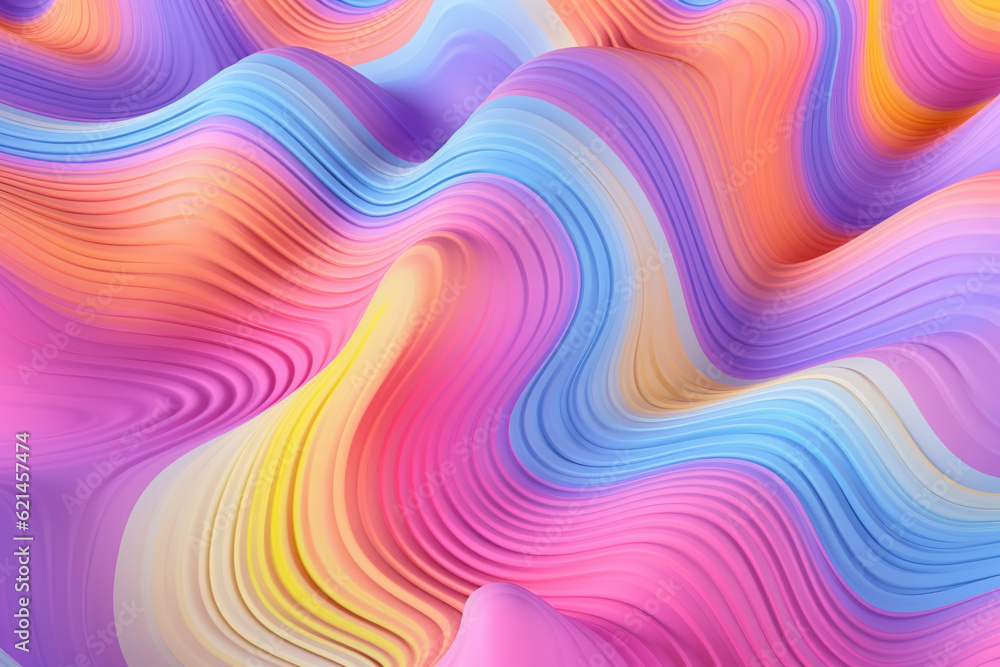 Scifi psychedelia colorful wavy abstract background, AI generated