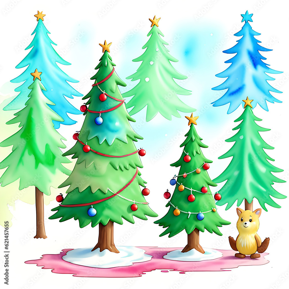 Obraz premium Vintage christmas tree with gifts concept