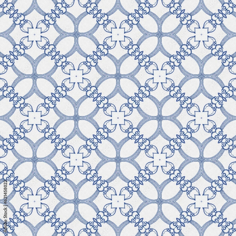 seamless pattern watercolor Modern design Blue folk ethnic ornament for print web background surface texture towels pillows wallpaper