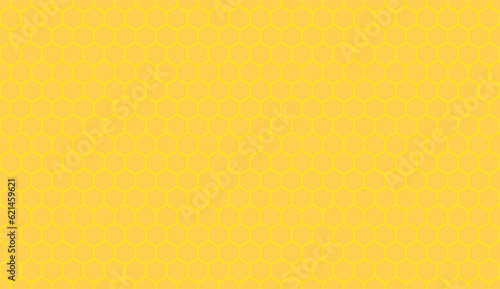 Yellow honeycomb pattern. seamless geometric hive background. abstract honeycomb. vector illustration. design for the background display, flyers, ad honey, fabric, clothes, texture, textile pattern.