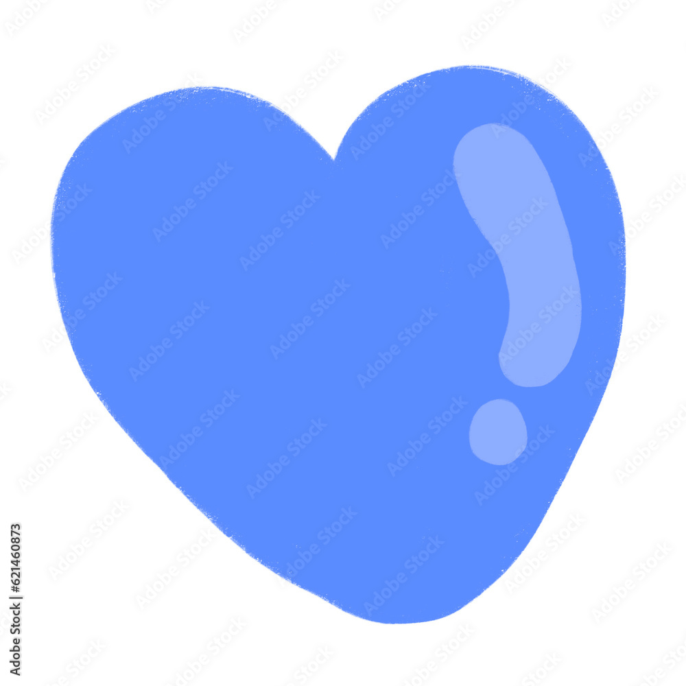 Blue Heart Cartoon illustration Cute Heart Hand Drawn Blue Heart Cartoon illustration Cute Heart Hand Drawn