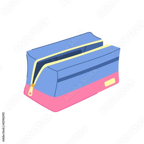 pen pencil case cartoon. education color, equipment box, ruler office pen pencil case sign. isolated symbol vector illustration